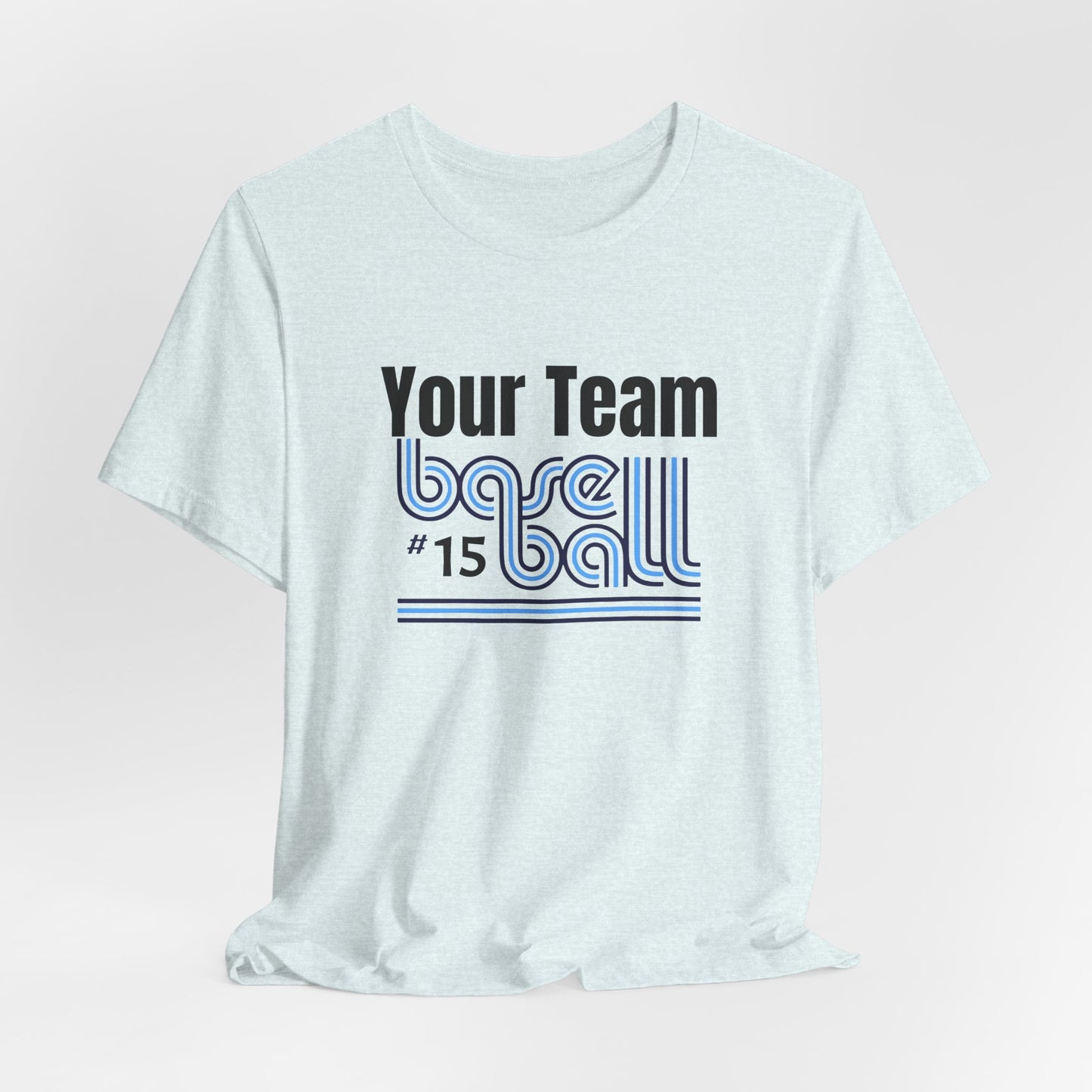 Custom Team-Name Jersey Tee — Retro Line Design