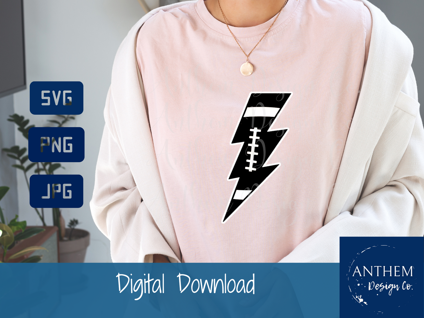 Football Lightning Strike SVG | Cut File & Shirt Design