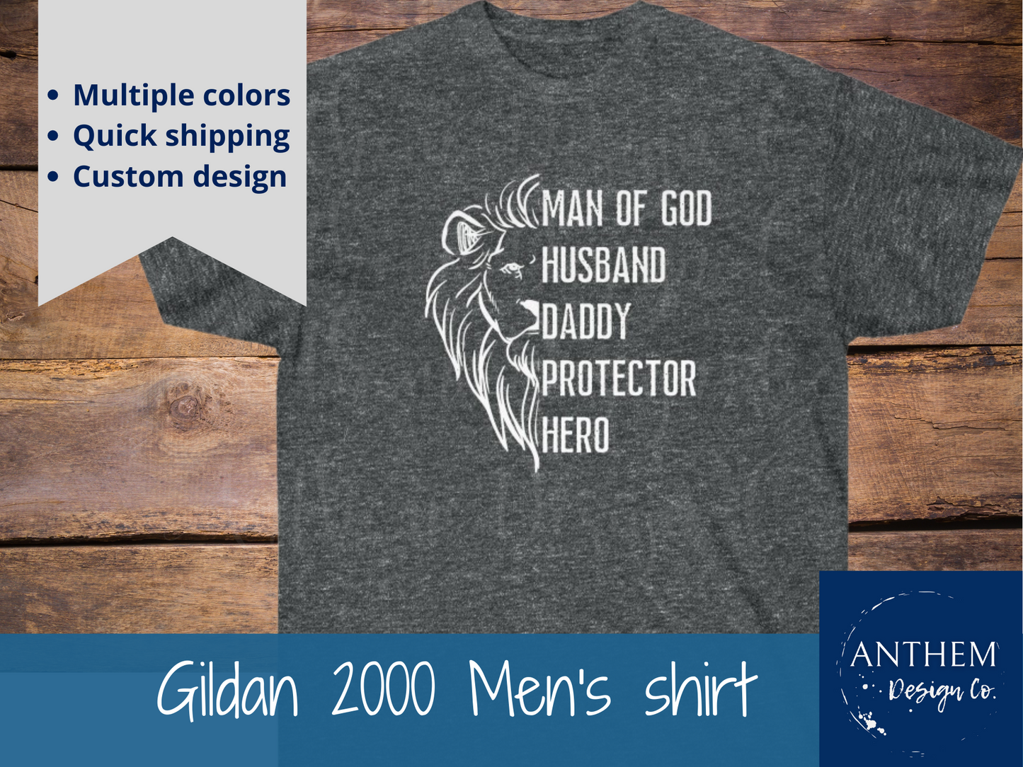 Man of God men's shirt, fathers day shirt, lion dad shirt, lion father shirt, husband daddy protector hero shirt