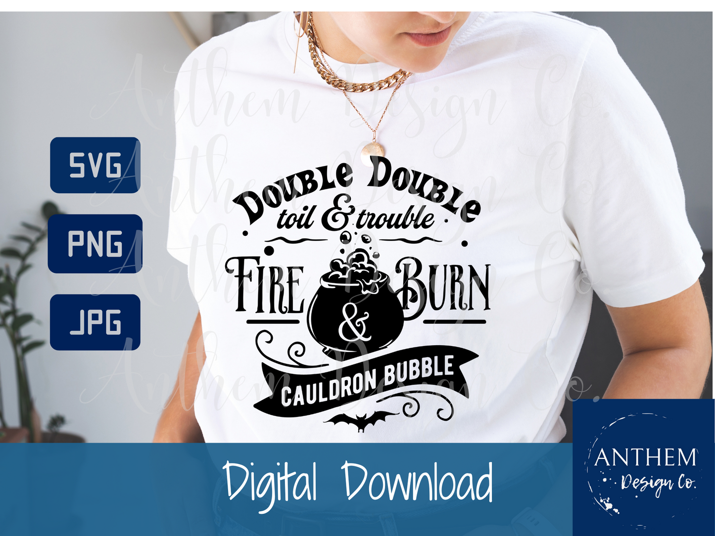 Cauldron double bubble toil and trouble svg | Cut File and Design