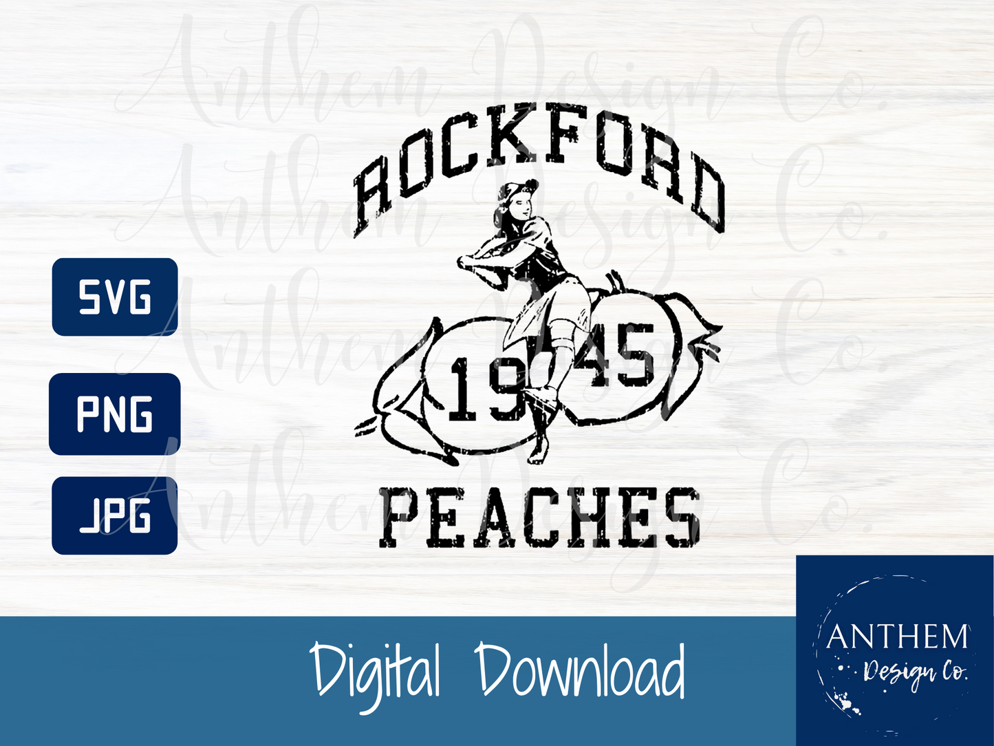 Rockford Peaches Baseball logo svg | Cut File and Shirt Design