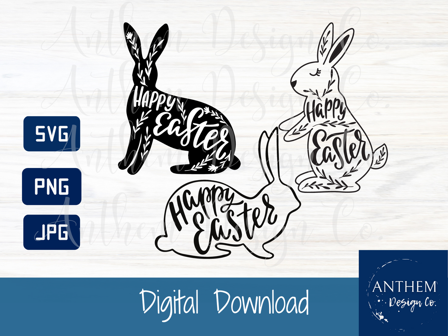 Easter bunnies Bundle svg | Cut File and Design