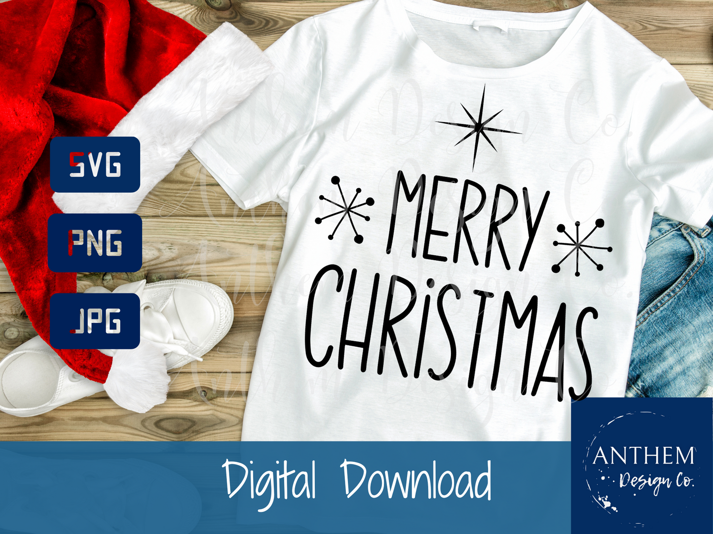Retro Merry Christmas SVG | Cut File and Design