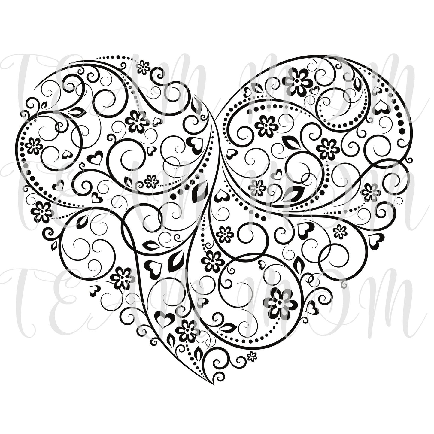 Floral Heart SVG | Cut File and Design