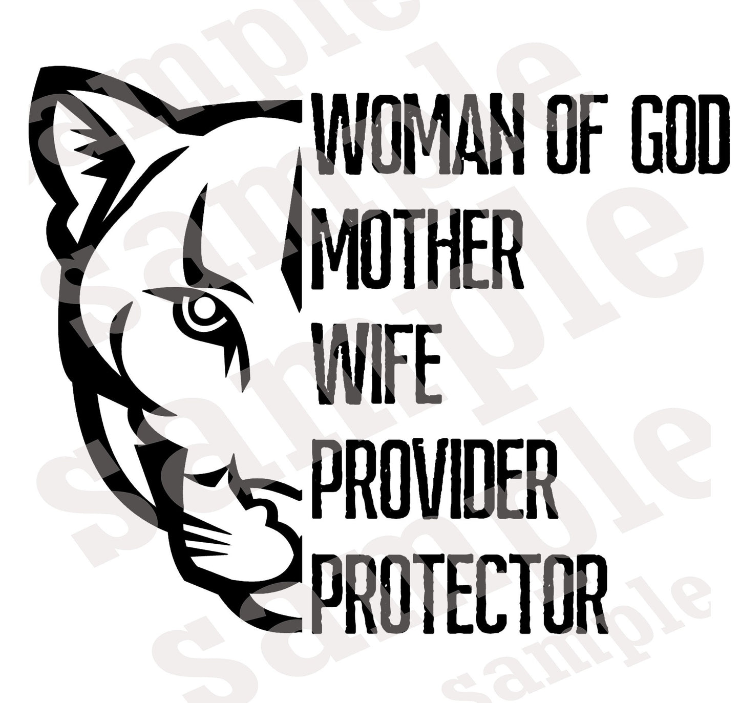 Woman of God Mother wife Provider Protector Lioness SVG | Cut File and Design