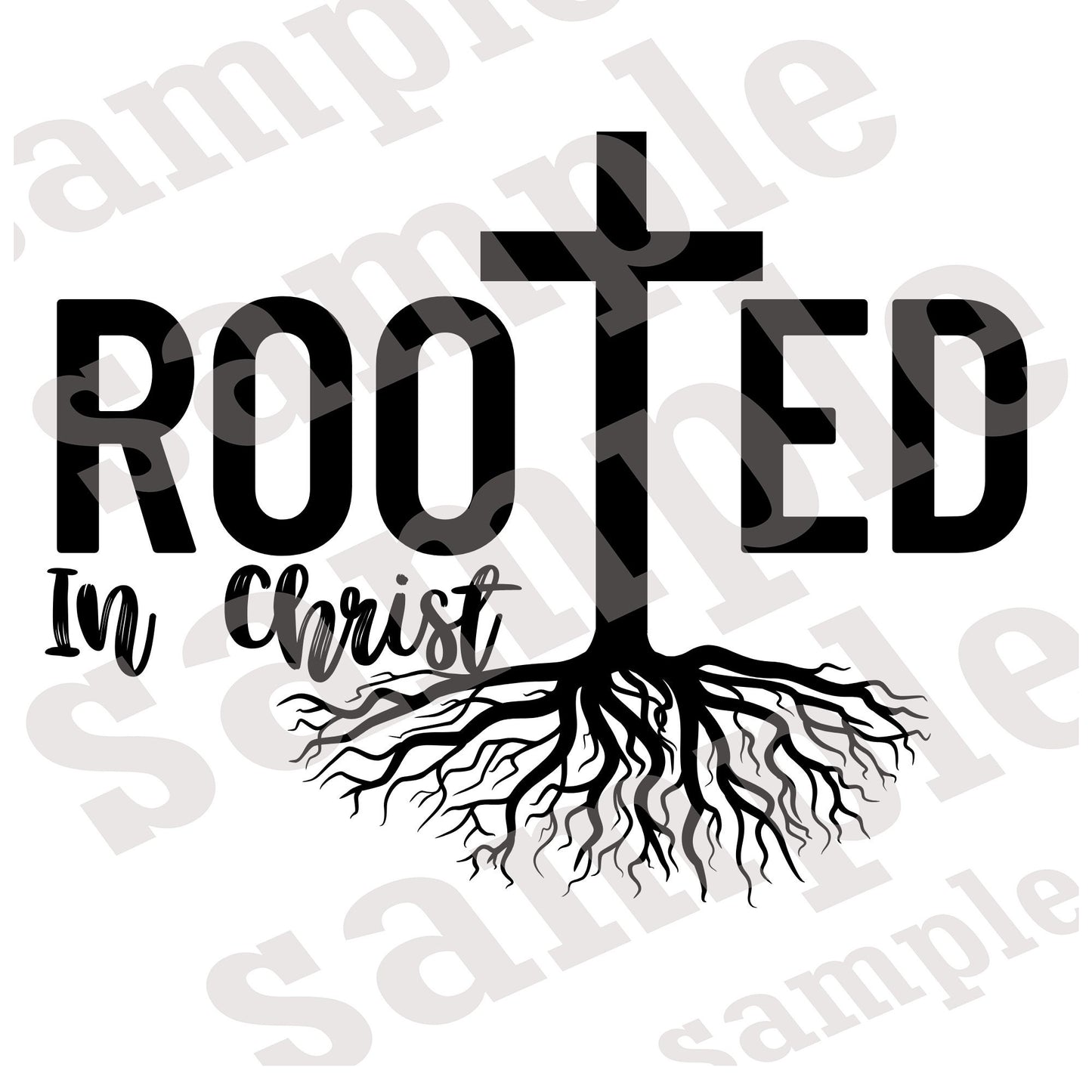 Rooted in Christ with Tree SVG | Cut File and Design