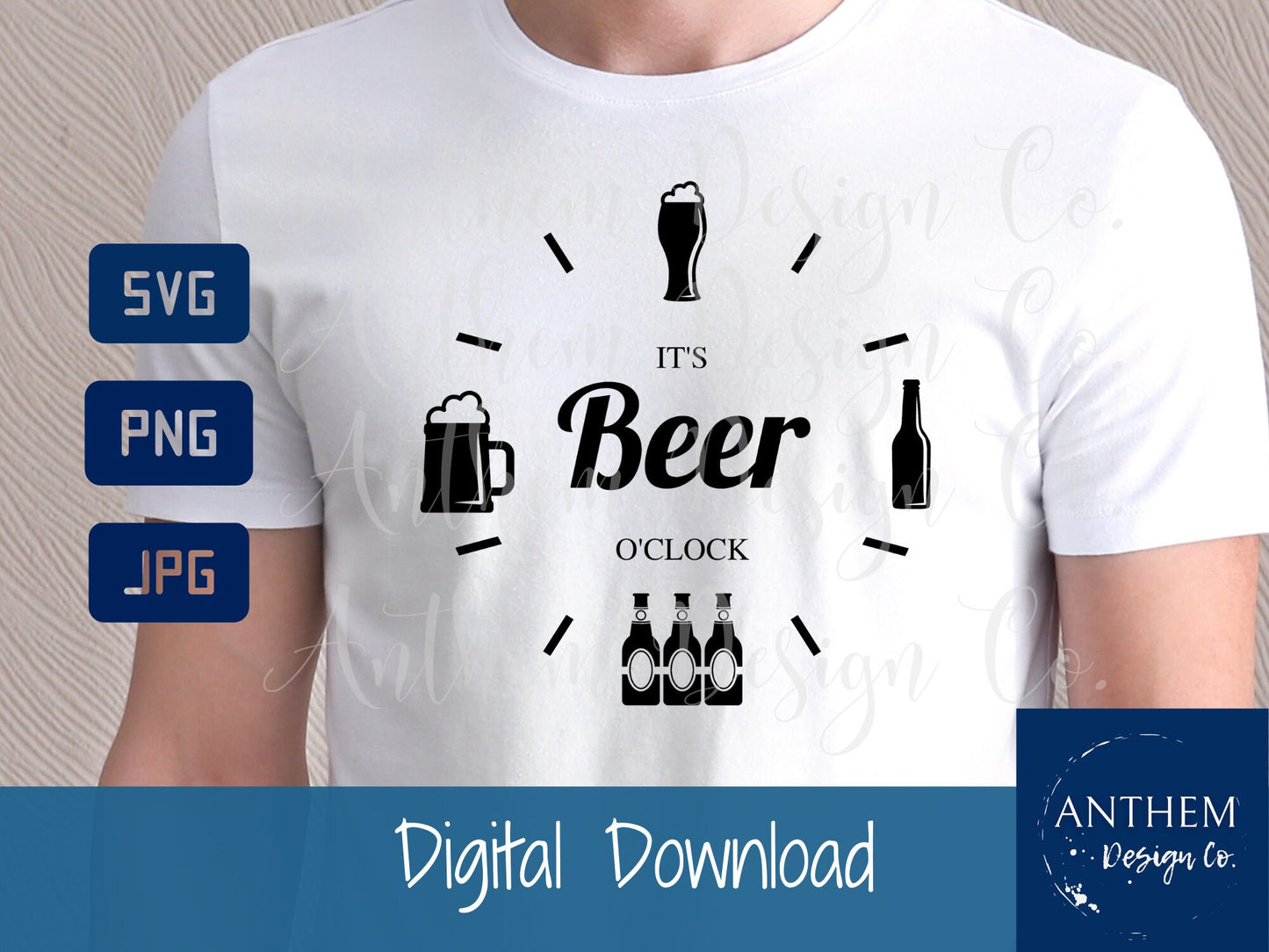 Beer o'clock SVG | Cut File and Design