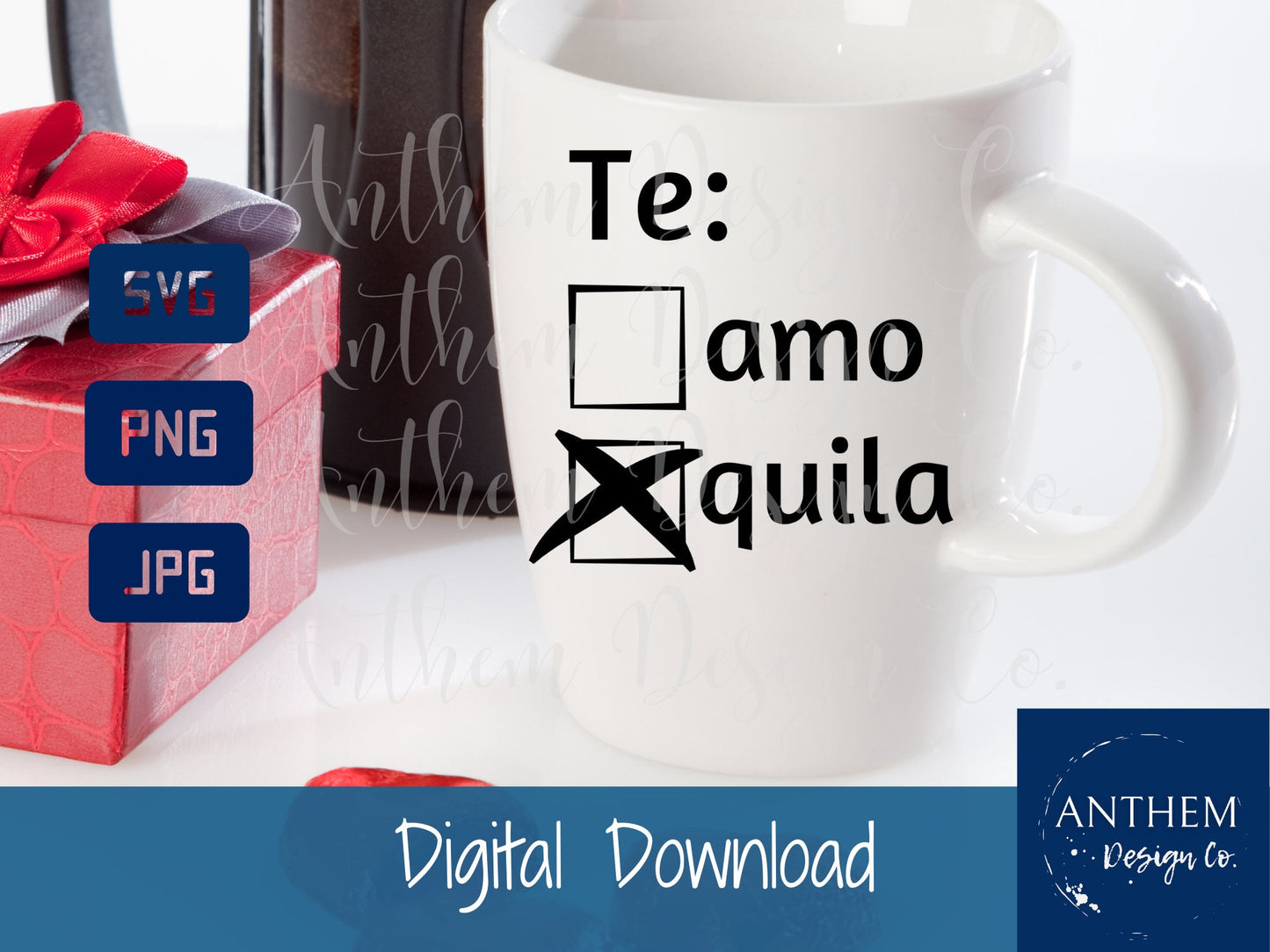 Te amo, Tequila checkmark SVG | Cut File and Design