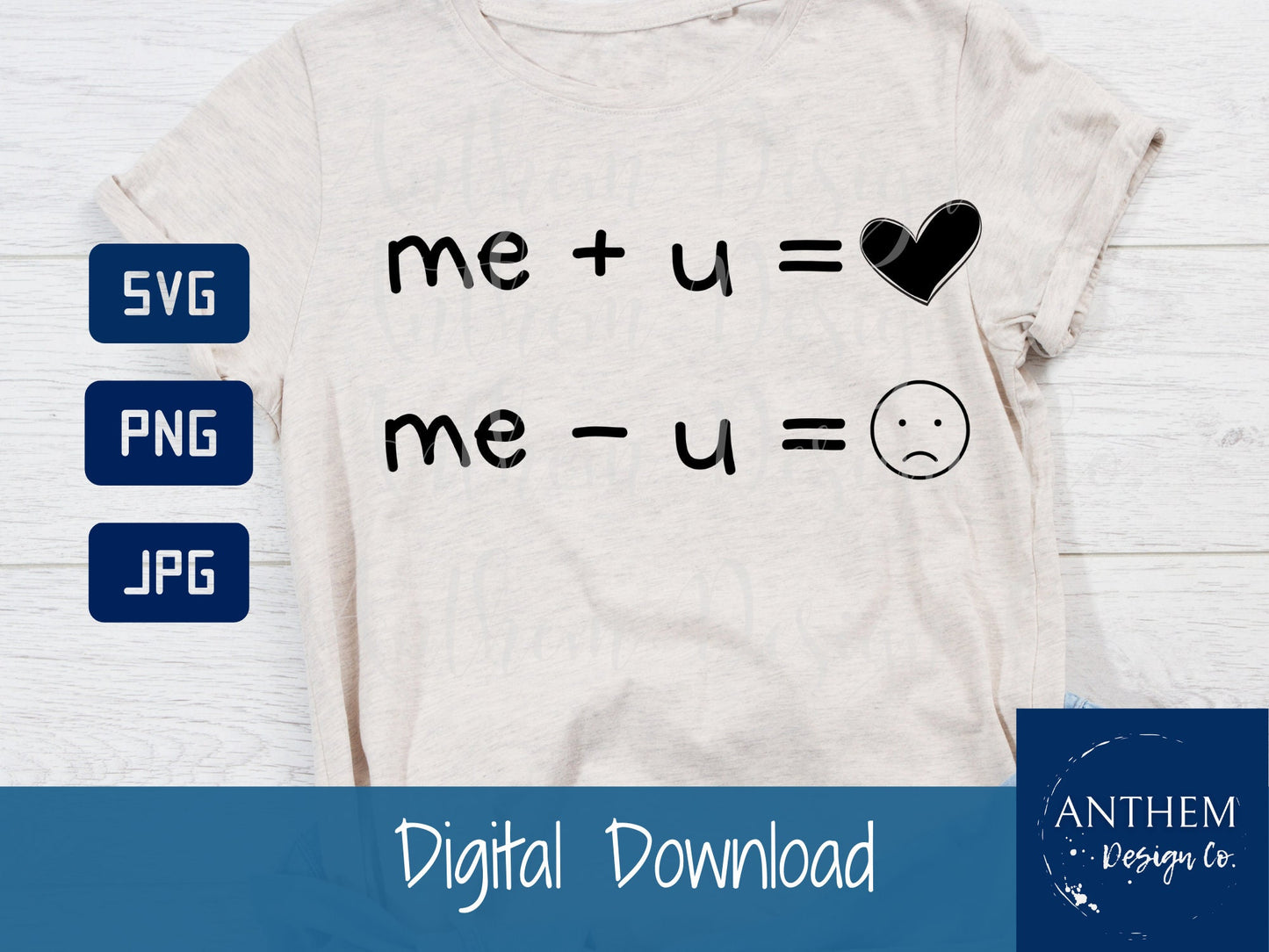 Me plus you equals love SVG | Cut File and Design