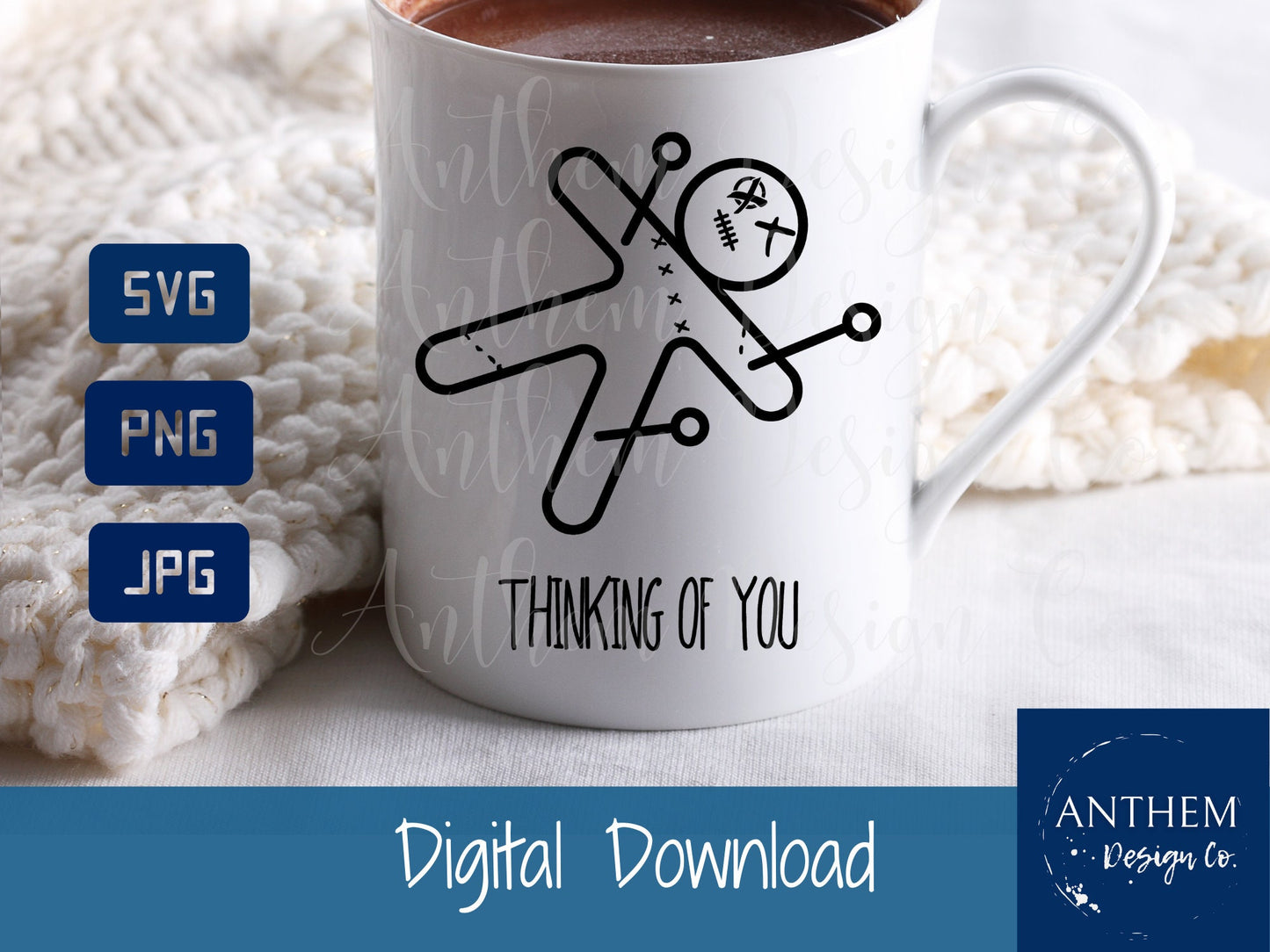 Thinking of you Voodoo Doll Funny SVG | Cut File and Design