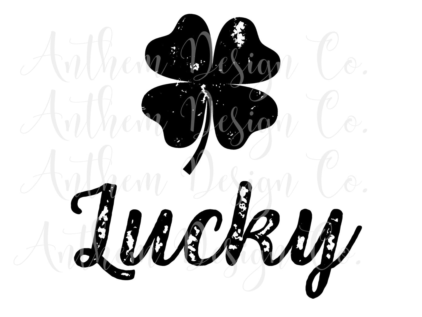 Distressed Lucky Clover SVG | Cut File and Design