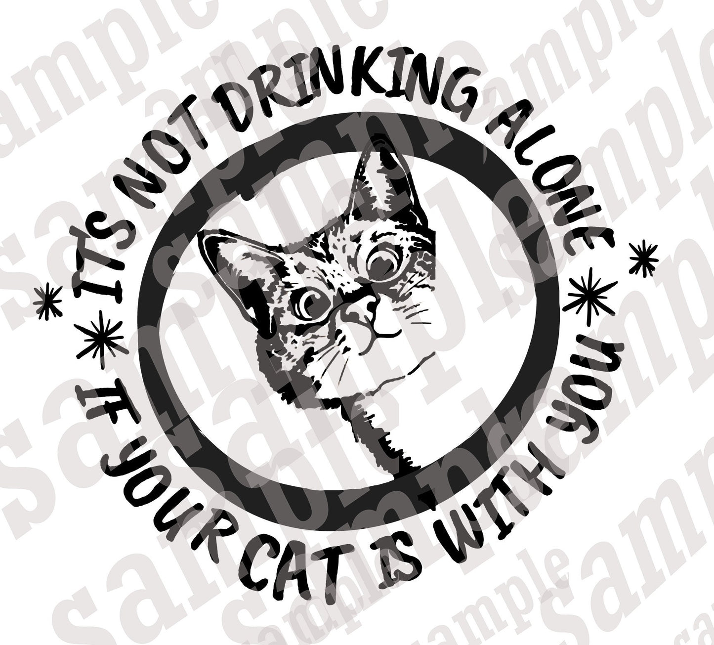 Drinking with my cat SVG | Cut File and Design