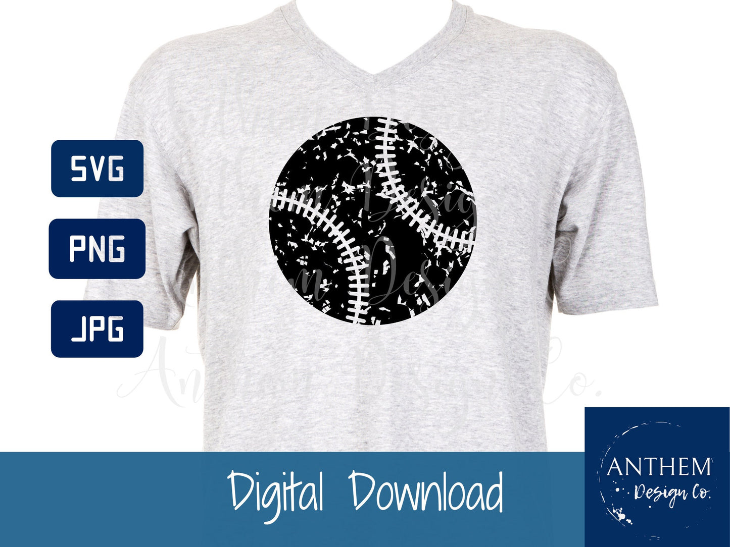 Distressed Baseball Image SVG | Cut File