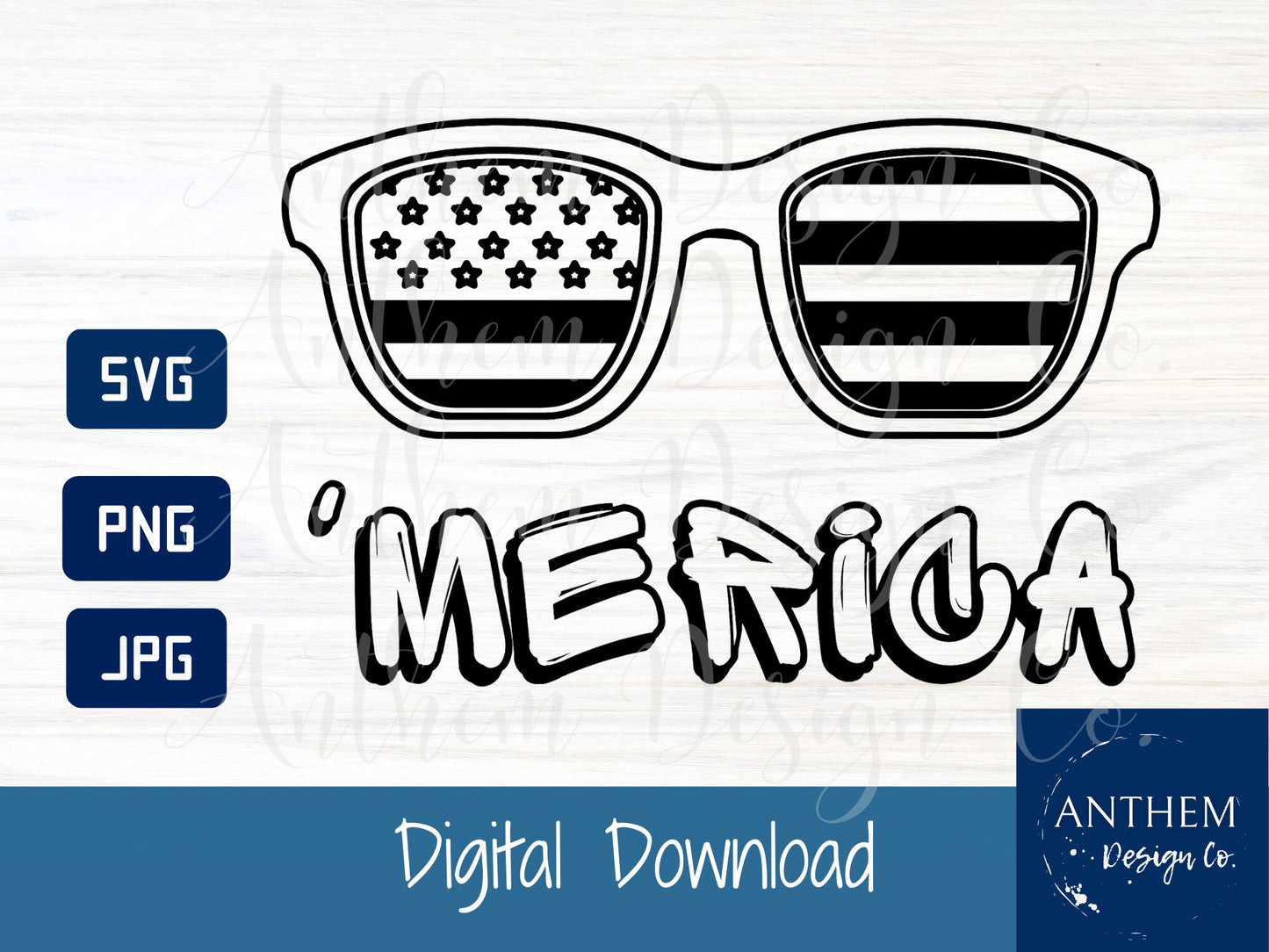 Merica Sunglasses USA SVG | Cut File and Design