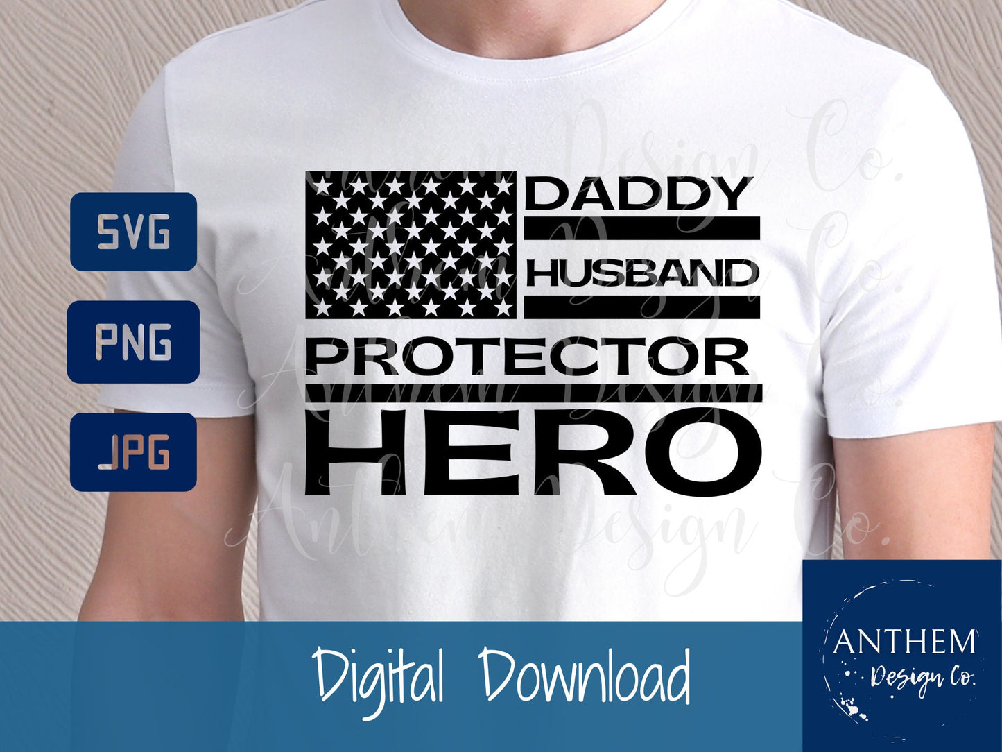 Daddy Husband Protector Hero Flag SVG | Cut File and Design