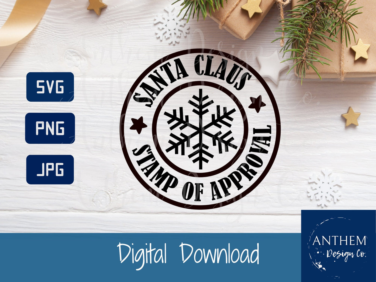 Santa's Workshop Stamp SVG | Cut File and Design