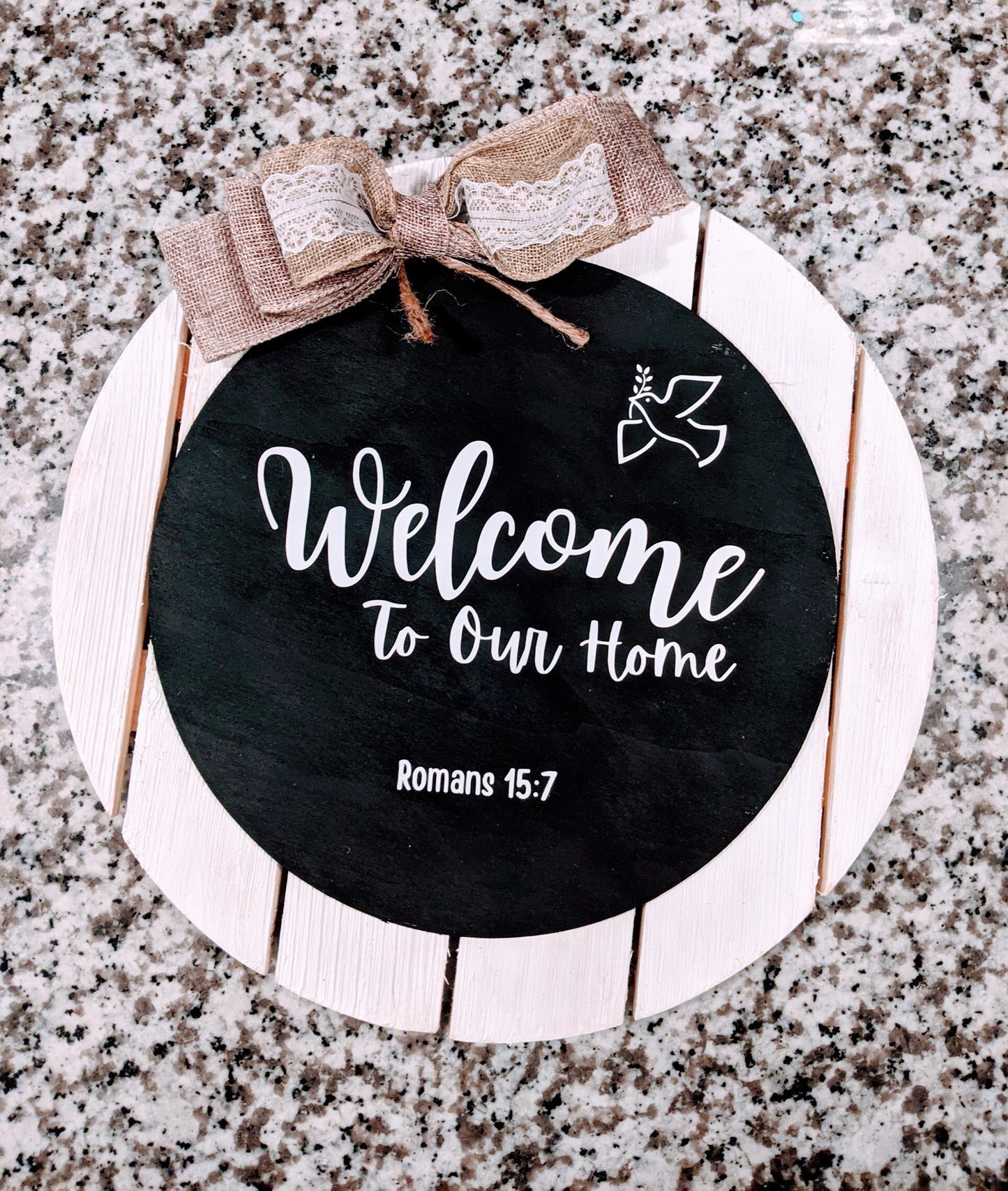 Romans 15:7 Door Hanger Template SVG | Cut File and Design