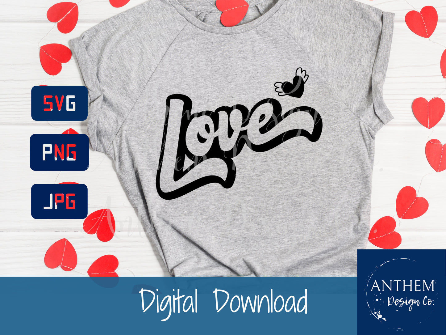 Retro Love Text SVG | Cut File and Design