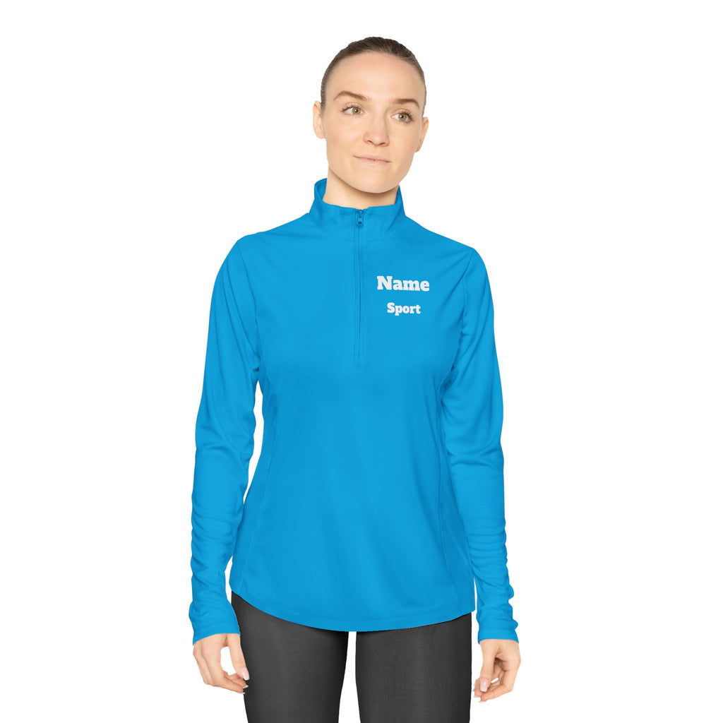 Custom Ladies Quarter-Zip Pullover — Personalized Name & Sport
