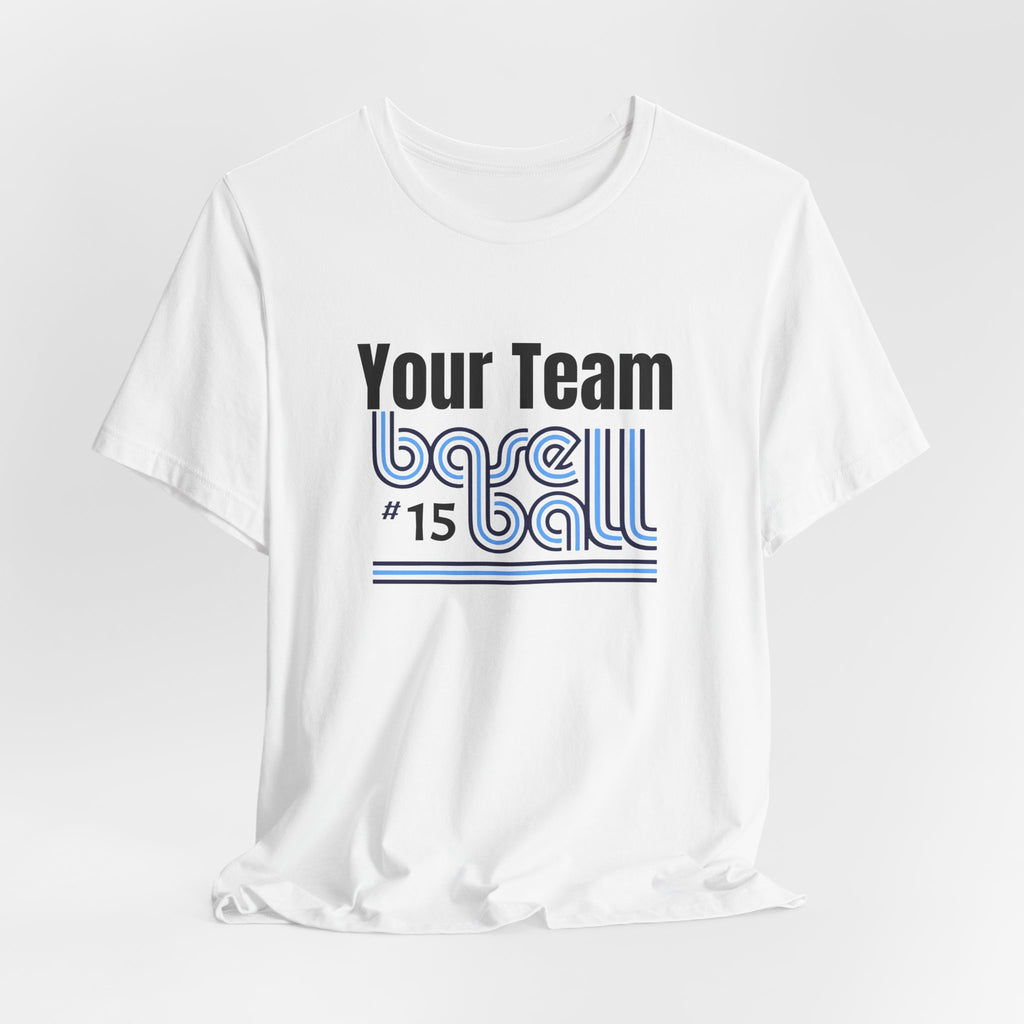 Custom Team-Name Jersey Tee — Retro Line Design
