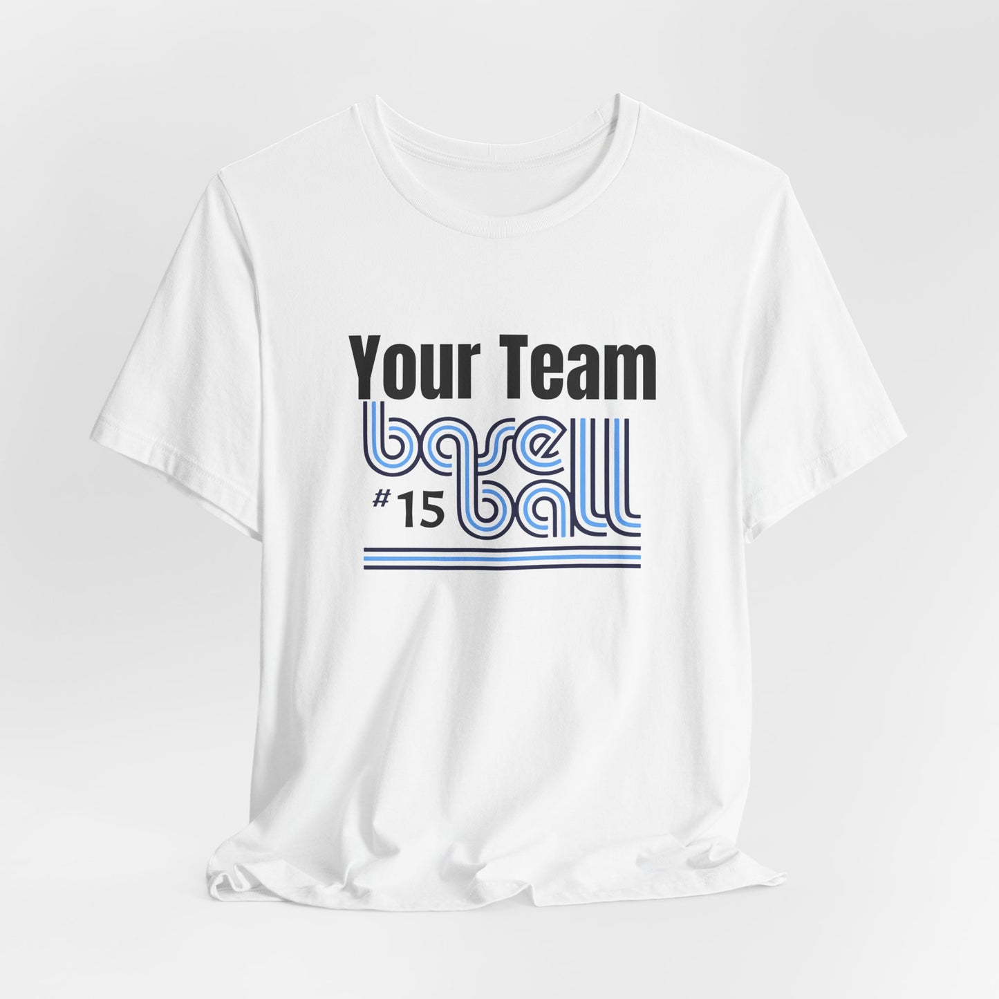 Custom Team-Name Jersey Tee — Retro Line Design