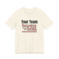 Custom Team-Name Jersey Tee — Red & Black Retro Line Design