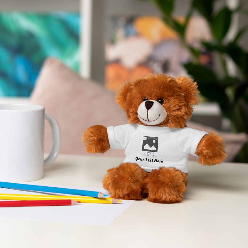 Personalized Stuffed Animal with Custom T-Shirt | Name, Photo or Message Plush Gift