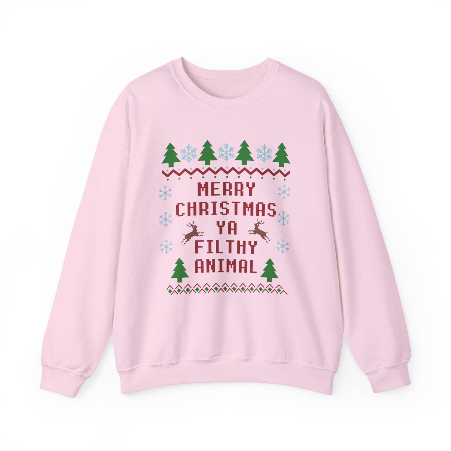 Merry Christmas Ya Filthy Animal Sweatshirt - Ugly Christmas Holiday Crewneck