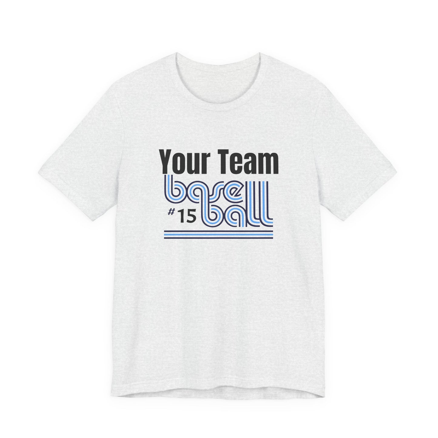 Custom Team-Name Jersey Tee — Retro Line Design