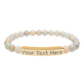 Engravable Natural Stone Bead Bracelet – Personalized