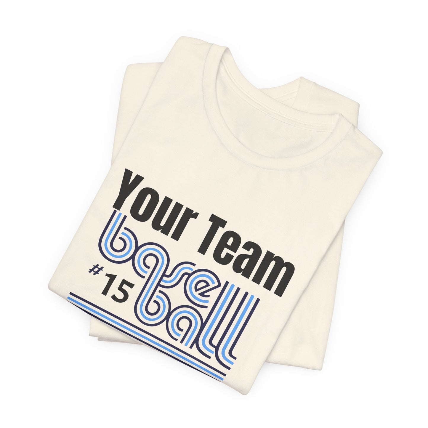 Custom Team-Name Jersey Tee — Retro Line Design
