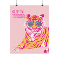 Vibrant Tiger Art Print - Go Get 'Em Tiger Poster, Wall Art, Animal Decor, Gift for Animal Lovers, Cool Home Decor