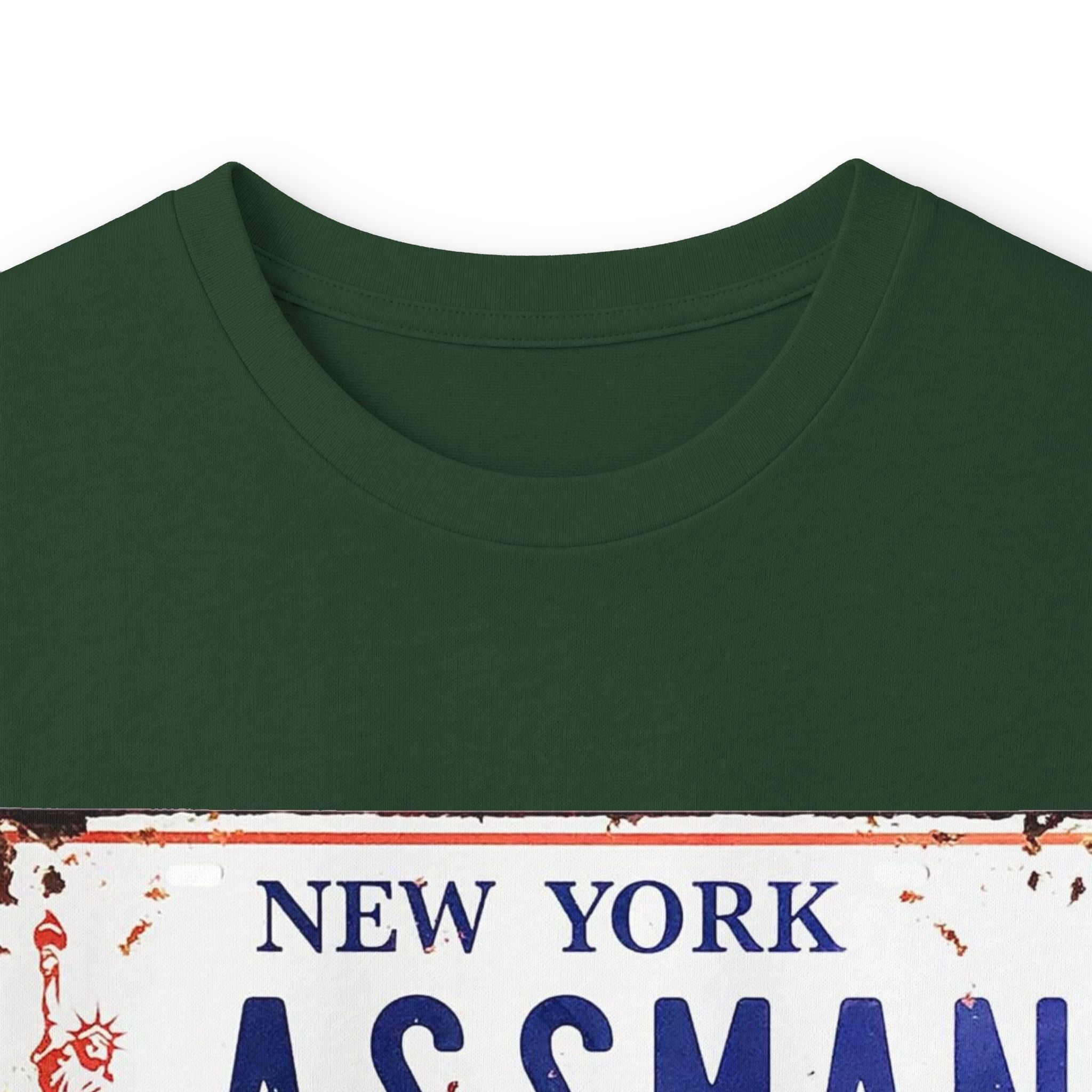 Assman License Plate Long Sleeve Tee — Funny New York Retro Graphic Shirt