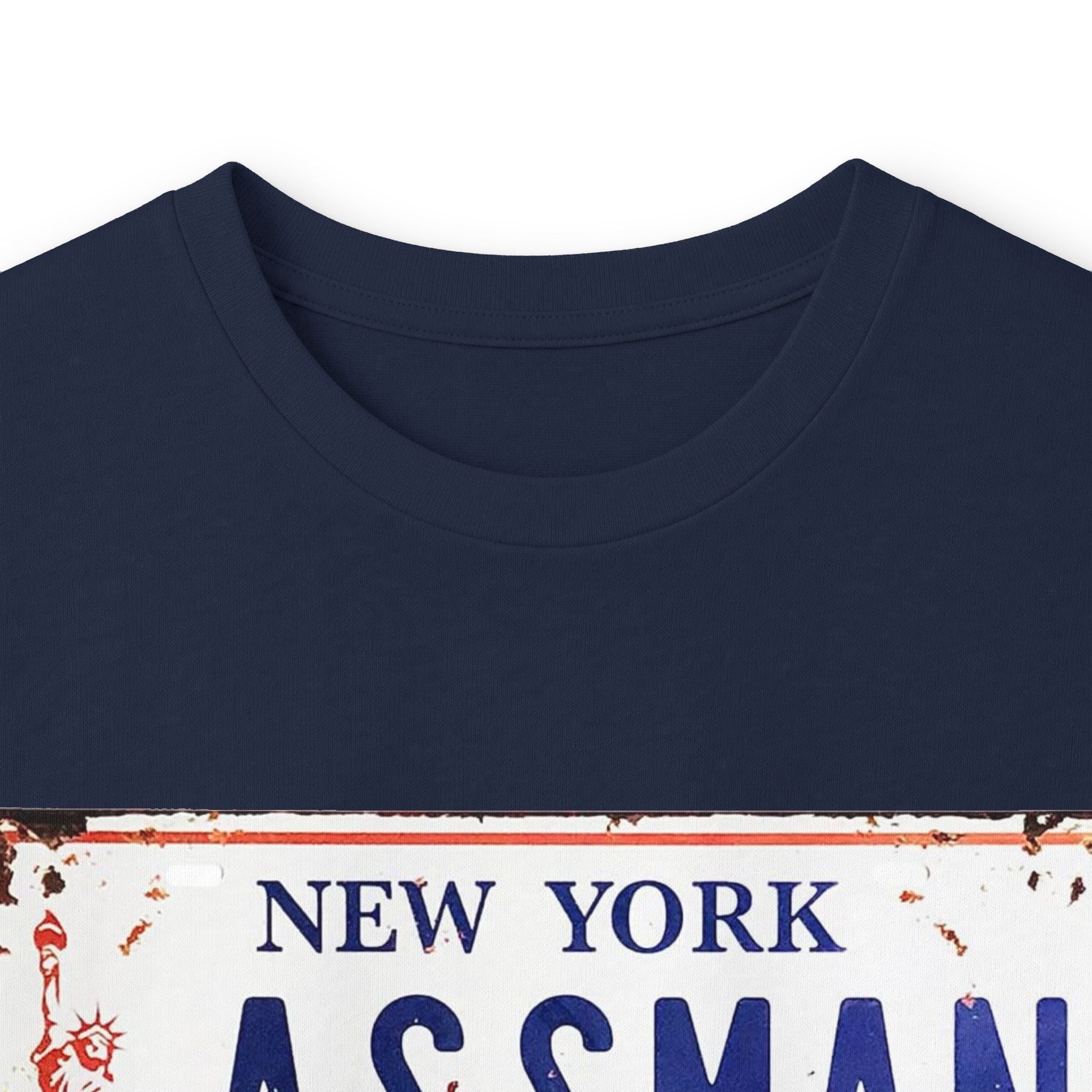 Assman License Plate Long Sleeve Tee — Funny New York Retro Graphic Shirt