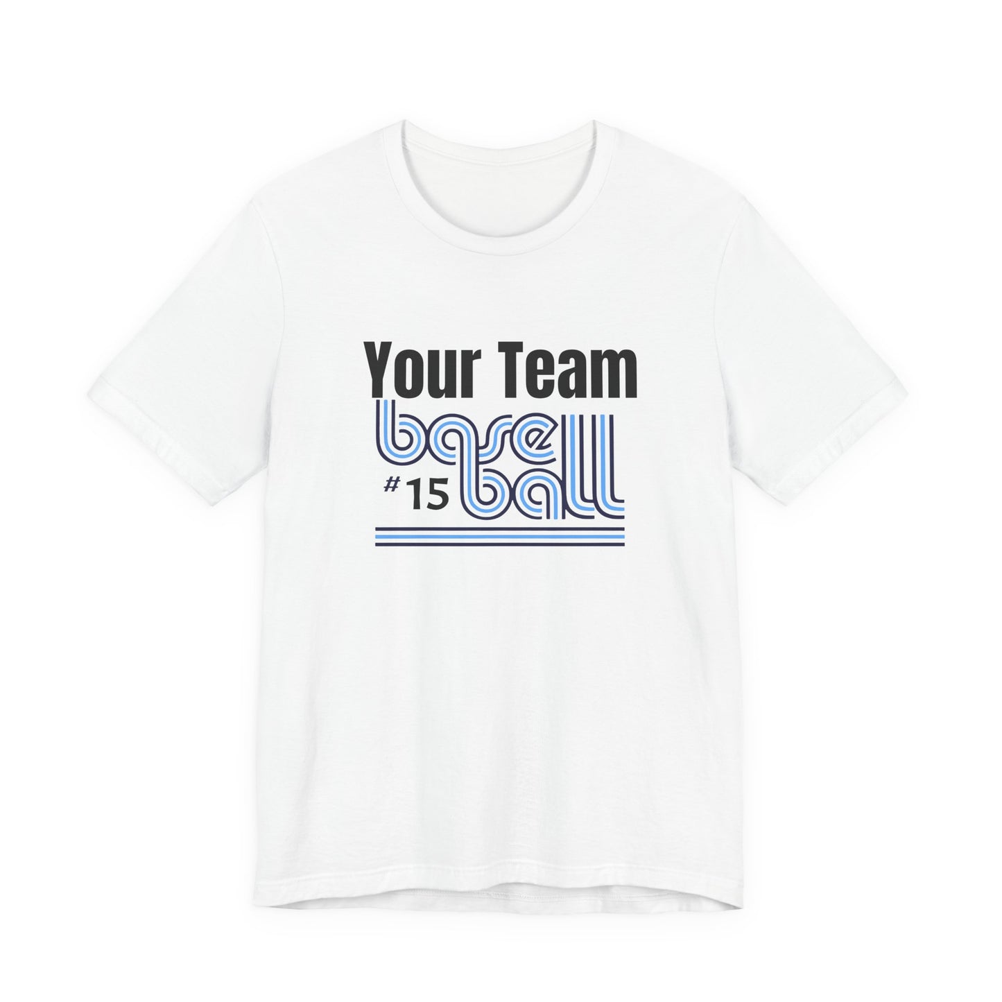 Custom Team-Name Jersey Tee — Retro Line Design