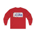 Assman License Plate Long Sleeve Tee — Funny New York Retro Graphic Shirt