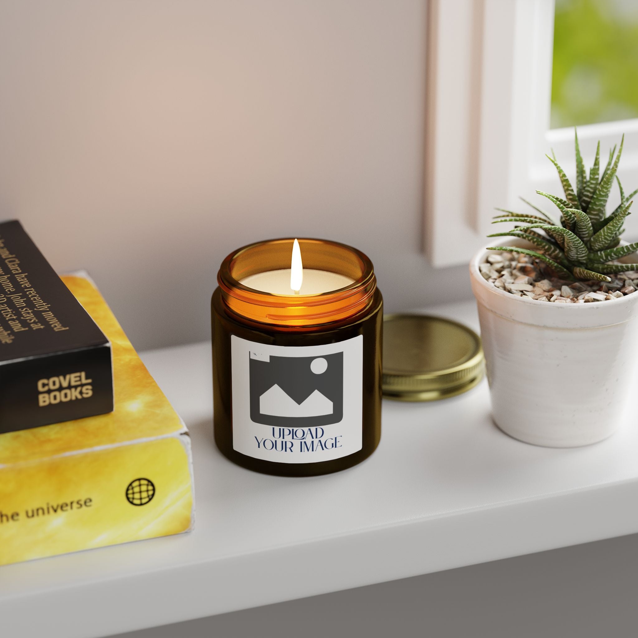 Coconut Apricot Soy Candle — Upload & Customize Scented Jar Candle for Home, Spa & Gifts