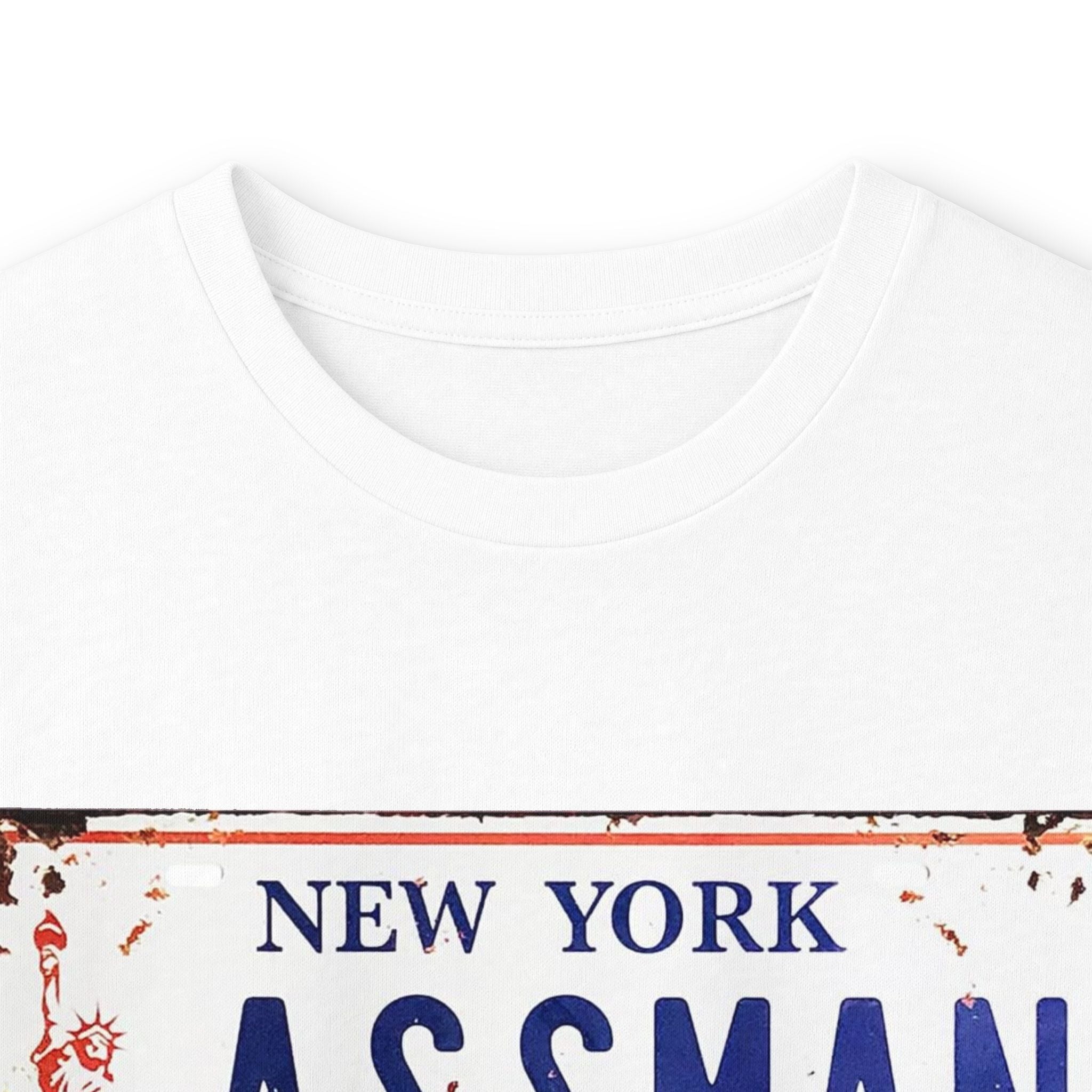 Assman License Plate Long Sleeve Tee — Funny New York Retro Graphic Shirt