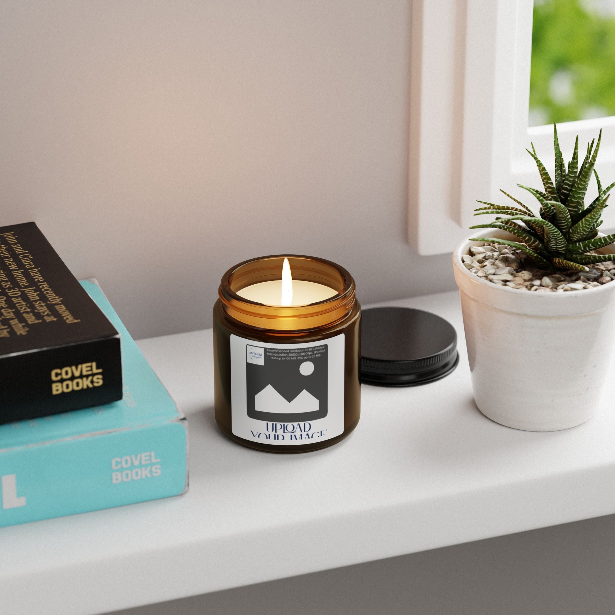 Scented Soy Candle — Amber Glass Jar (Multi-Size)