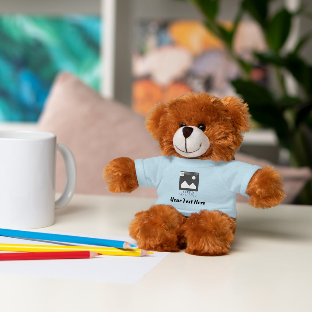 Personalized Stuffed Animal with Custom T-Shirt | Name, Photo or Message Plush Gift