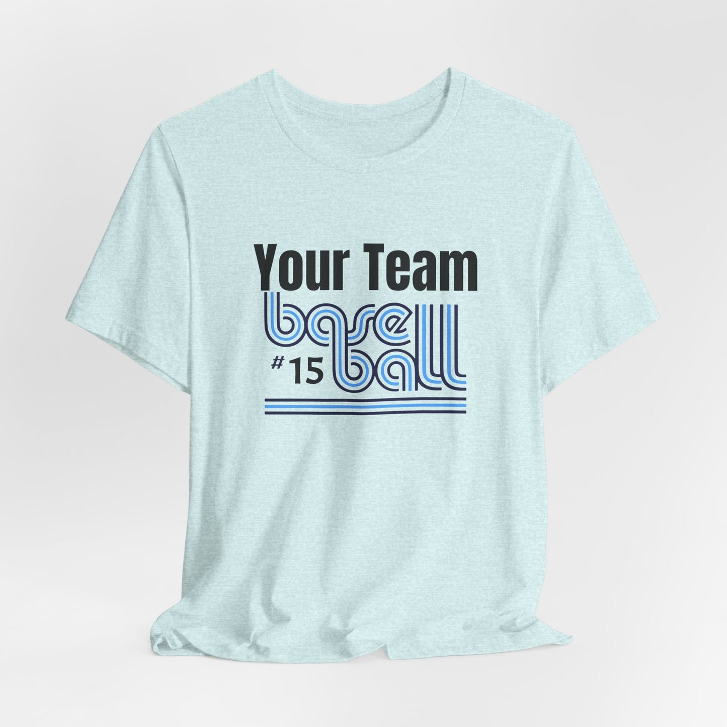 Custom Team-Name Jersey Tee — Retro Line Design