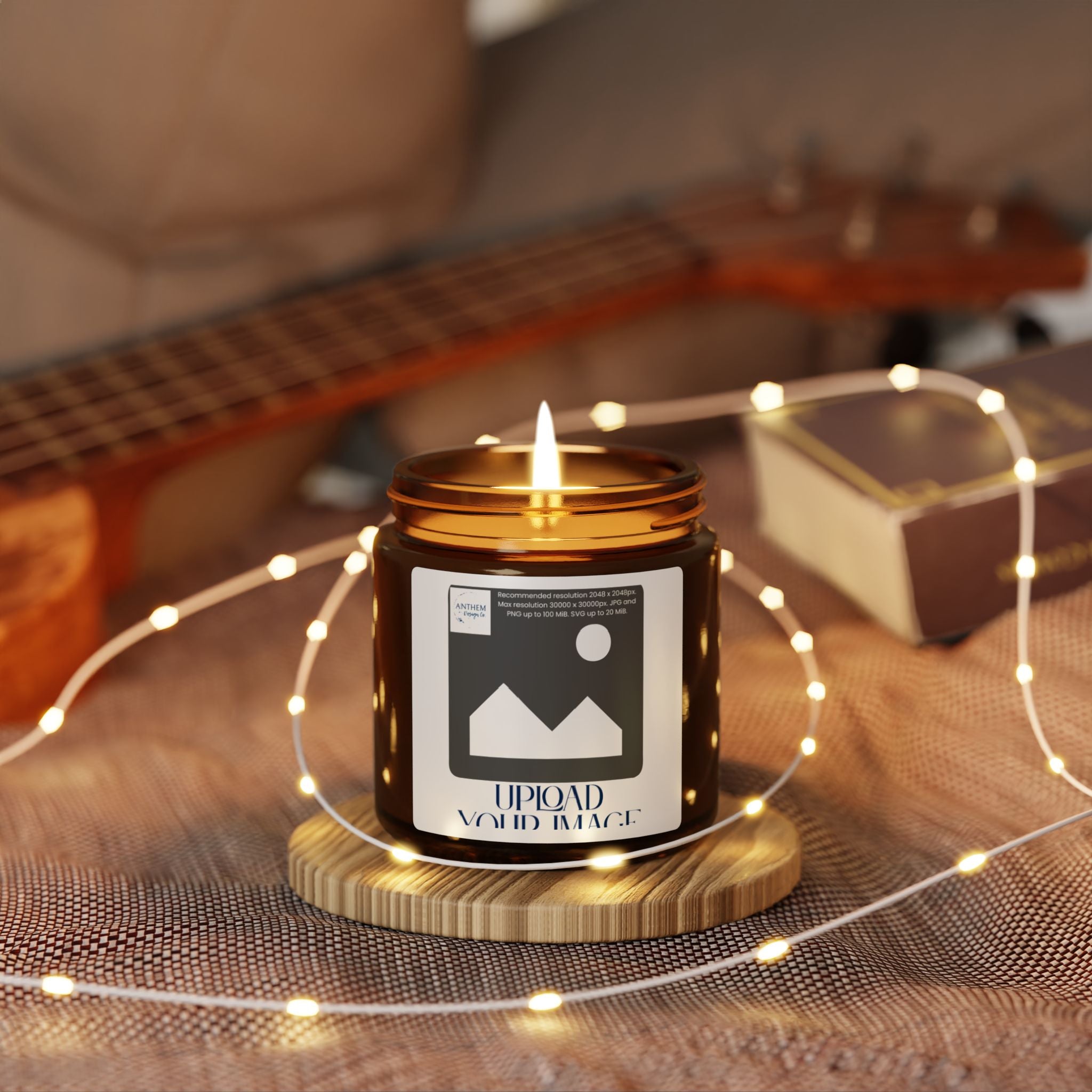 Scented Soy Candle — Amber Glass Jar (Multi-Size)