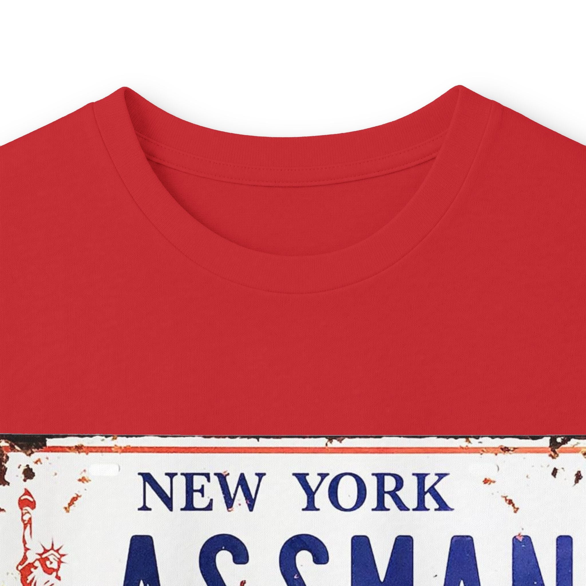 Assman License Plate Long Sleeve Tee — Funny New York Retro Graphic Shirt
