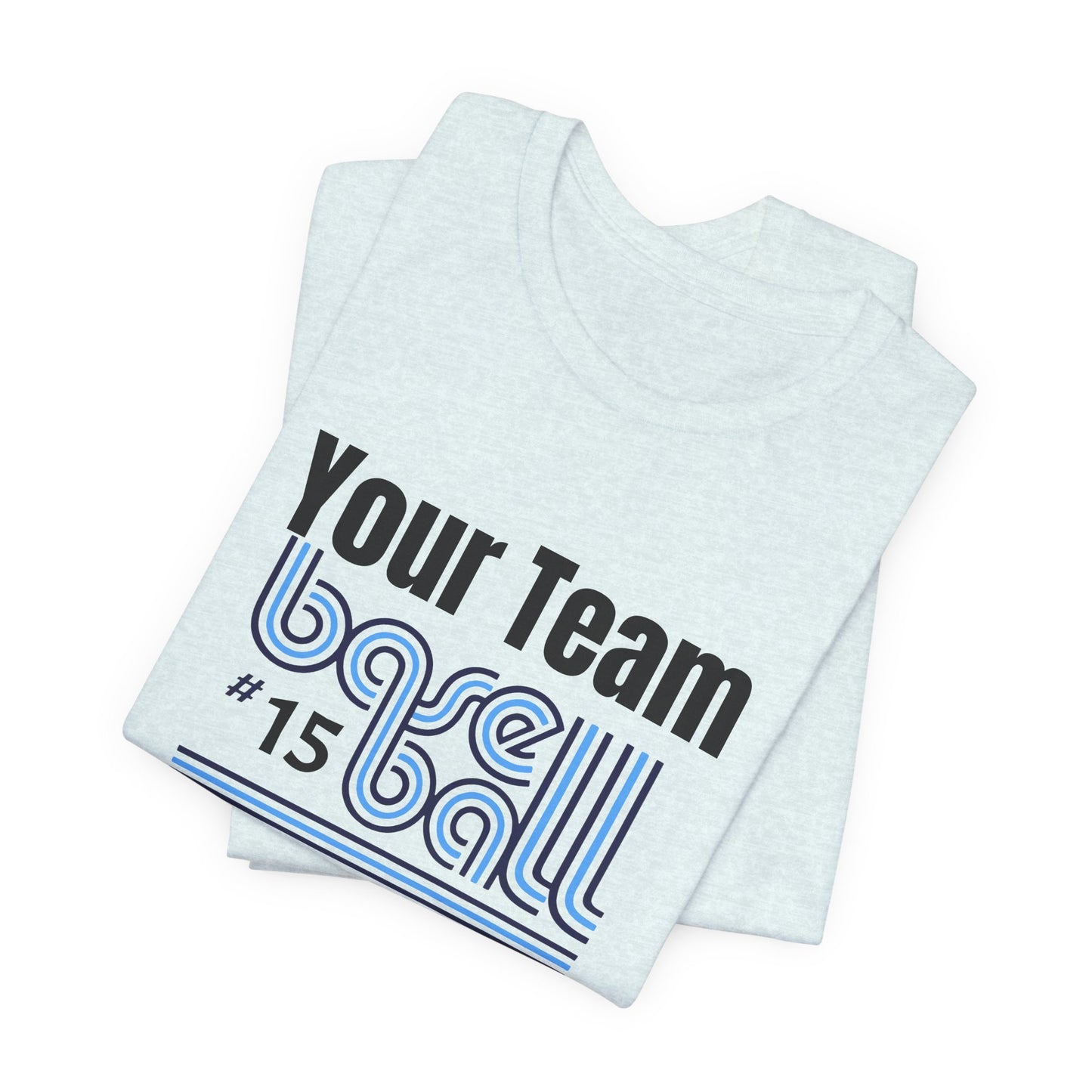 Custom Team-Name Jersey Tee — Retro Line Design