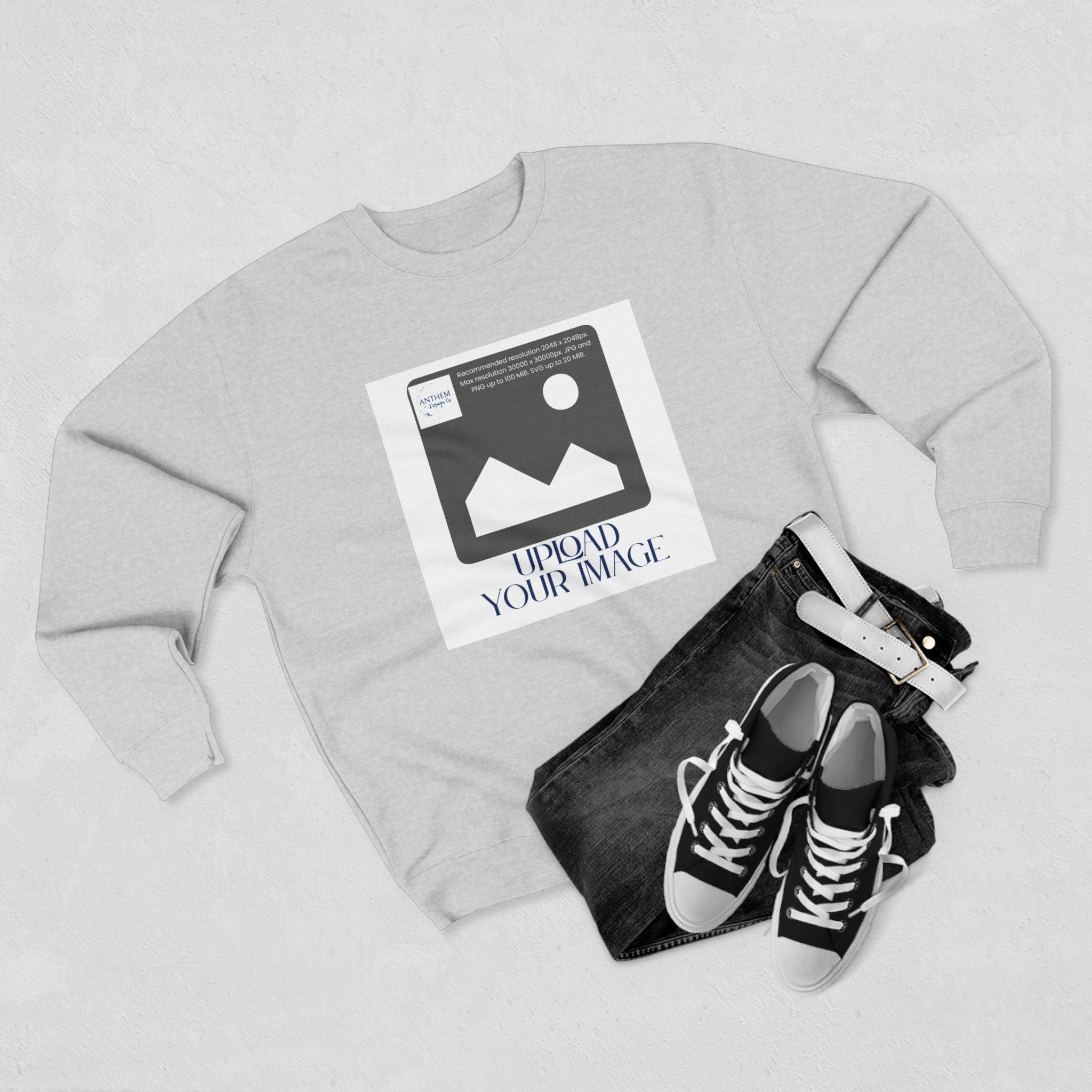 Custom Photo Crewneck Sweatshirt – Upload Your Image Personalized Crewneck