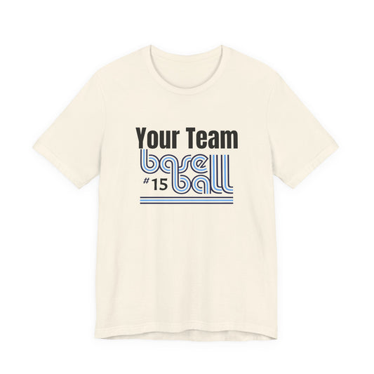Custom Team-Name Jersey Tee — Retro Line Design