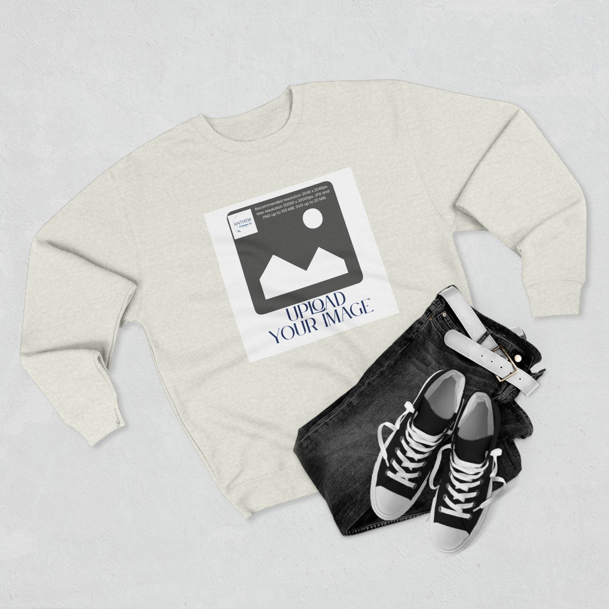 Custom Photo Crewneck Sweatshirt – Upload Your Image Personalized Crewneck