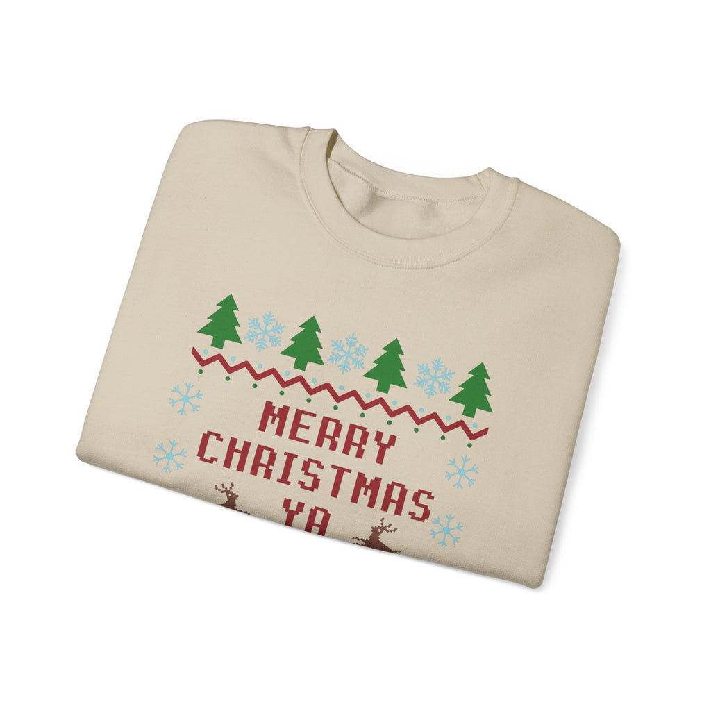 Merry Christmas Ya Filthy Animal Sweatshirt - Ugly Christmas Holiday Crewneck