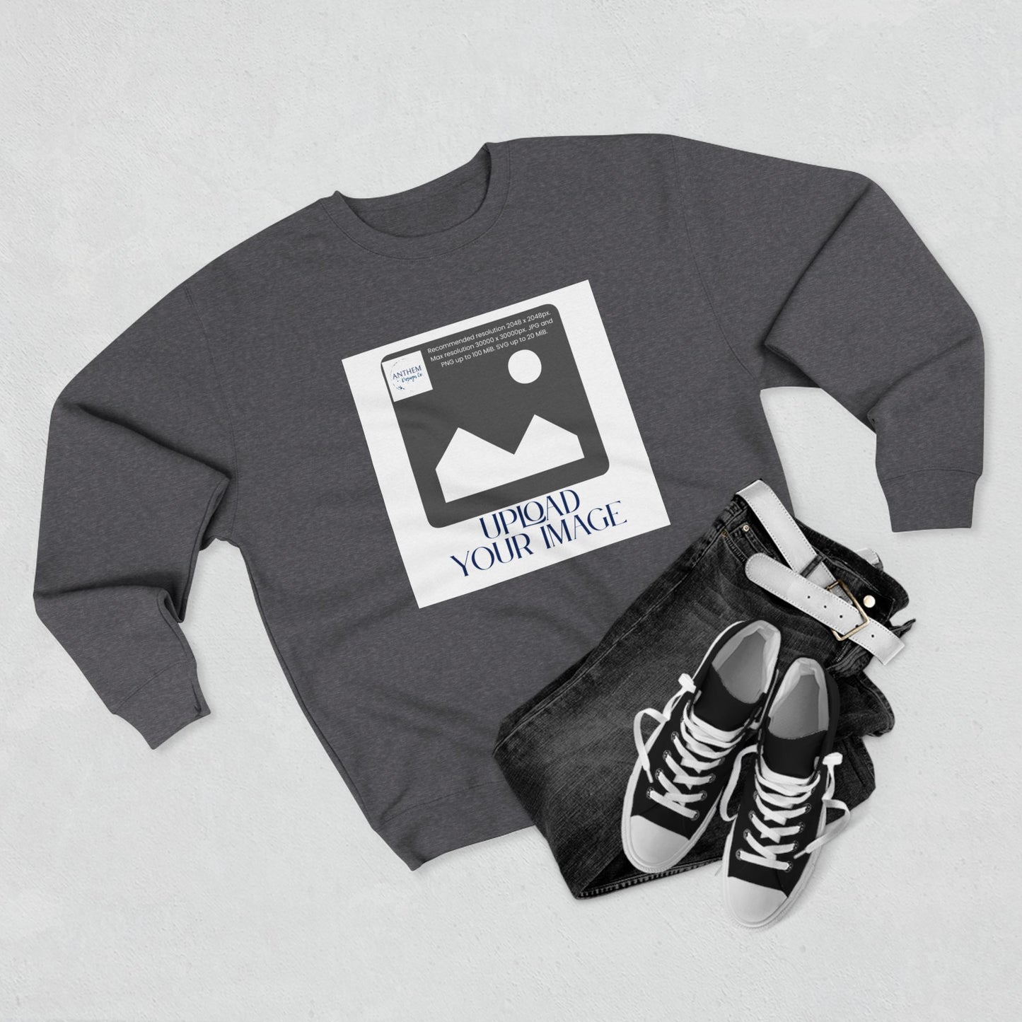 Custom Photo Crewneck Sweatshirt – Upload Your Image Personalized Crewneck