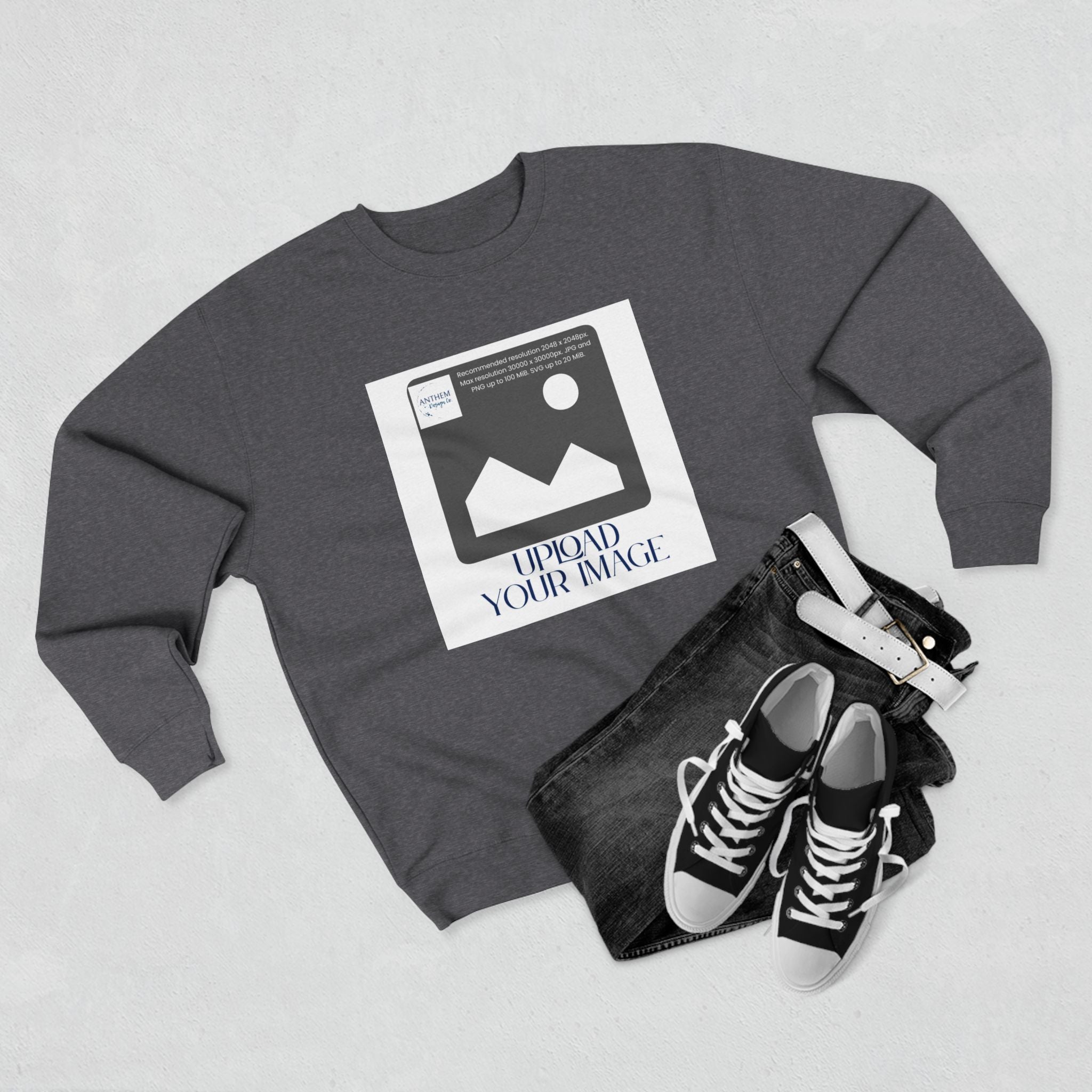 Custom Photo Crewneck Sweatshirt – Upload Your Image Personalized Crewneck